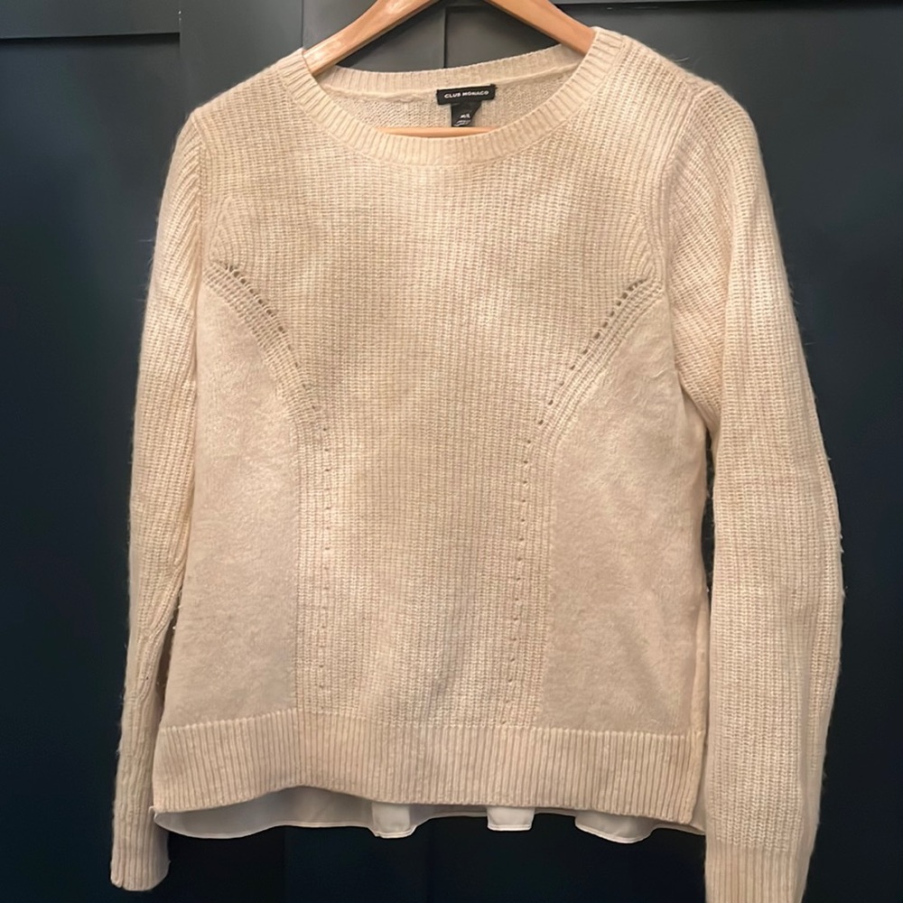CLUB MONACO woven back detail sweater